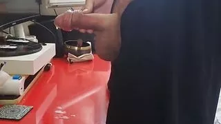 Shake his big banana for extract the White juice