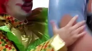 Gorgeous Blonde Jodie Moore Lets a Creepy Clown Pound Her Asshole Before Tasting His Cum