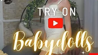 Babydoll Dress Lingerie Try-on Haul  Best 4K Mirror View  Natural Petite Redhead Leverageurassets 21