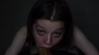 18-year-old teen KIRA MERCY chokes on for in her throat