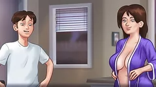 Summertime Saga - Beautiful Step mom has naughty sex in the kitchen (Debbie)