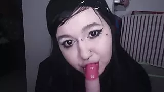 Emogirl Sloppy Blowjob