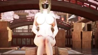 Big boobs busty Fingering herself in the Temple park