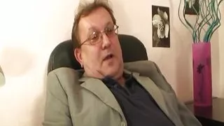 Cute blonde German teen fucked by two older dudes