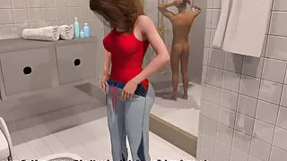 AWAM #6 took a pee while he showers