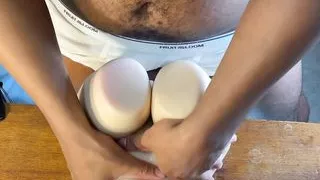 Jerking Out Moaning Cumshot In Underwear