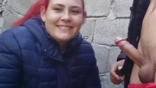 Red Girl Gives Me a Cock Suck Until She Gets My Milk