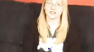 Sexy blonde teen sucks and fucks a small cock guy