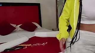 He Arrived From Work and This Is How My Step Aunty Is Waiting for Me! When Her Husband Is Not at Home I Give Her a Fuck