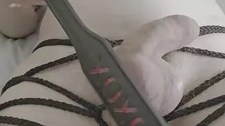 light testicle spanking before i wank myself dry