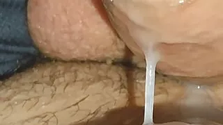 The cock ejaculated during the night alone and the boy woke up covered in cum.