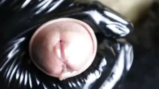 Big orgasm and a lot of sperm after abstinence close-up, sperm flows