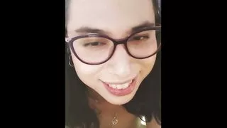 DaniTheCutie tries to hold a thick dildo inside her tight lil ass