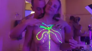 Body Painting In The Black Light