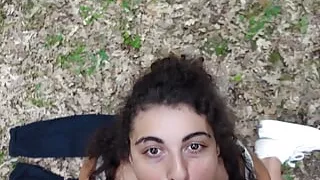Outdoors in the Forest The Selvaggia Gets Cum And Then Tastes It