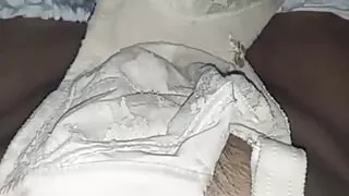 My multiple cumshots on stepsister panty