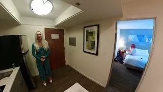 Sexy Crossdresser Jerking Off in Kitchen