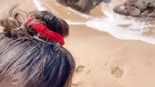 Deep Throat Fuck Pussy Public Beach, Cum Gargle Swallow