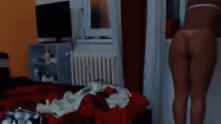 pretty woman masturbates at home