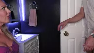 Wife cheats w hot BWC - She blows his cock and gets a rough fuck in a public bathroom at a party & cucks loser husband - PART  2