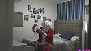 Perverted Santa Claus Enters a Bad Girl's House