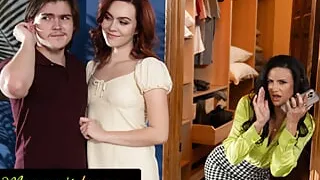 MOMMY'S BOY - MILF Penny Barber Caught Giving Stepson Dirty Talk Advice Through Earpiece! FFM 3-WAY