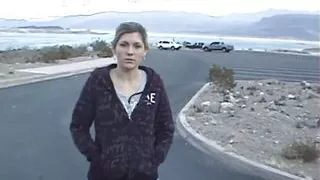 Public teen slut sucking on hard cock