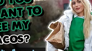 Public Agent Do you want to see my tacos XXX parody 18 year old blonde waitress