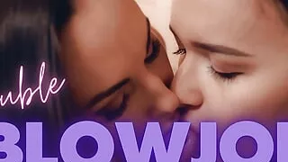 Lilu Moon & Sasha Sparrow Double Blowjob Big Dick POV