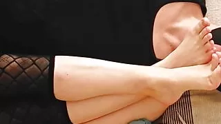 footworship - hubby licks Bunny's filthy soles