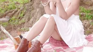 Cute Asian Girl Anal Play & Fingers Her Shaved Pussy To Get Squirt & Extremely Close Up Outdoor Pee