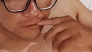 Chubby mexican bator smoking and playing