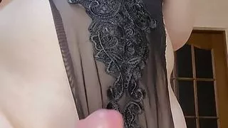 Huge cock cumming handsfree just from nipple play