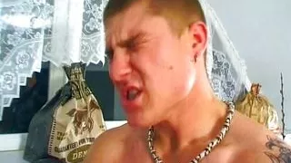 German teen eats cum after hardcore DP threesome sex