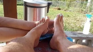 Playing footsie in the pool
