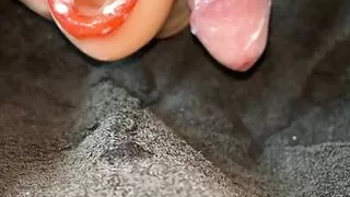 Two ruined orgasms with blowjob toy