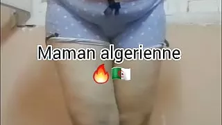 Algerian hot married dance at home alone plays with her swollen