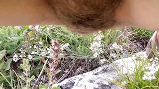 Pee outdoors, risky toilet  in the forest 4K