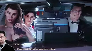 Apocalust -  Cheating Wife part 2 - Man Fuddles his wifes Huge breasts beside her husband in his car