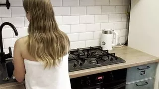 Brunette Wife Shows off Her BJ Skills