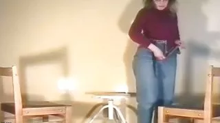 Sexy brunette pissing hard