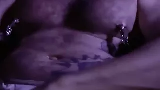 Hairy Hunk Piss - Masturbation with nipple clamps