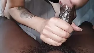 I love how that sissy girl make me cum in her mouth