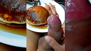 Big dick daddy serving you hot cum with morning breakfast