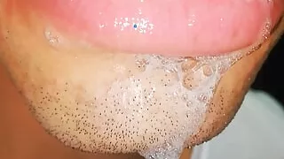 in my mouth, tongue, saliva, tongue, sloopy, sucking, spit fetish, long tongue and drooling close-up