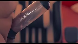 Handjob with pump Cum Close up 4K