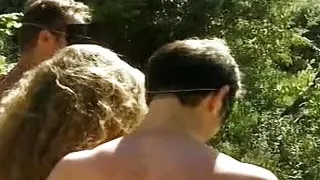 Stunning French babe assfucked while camping