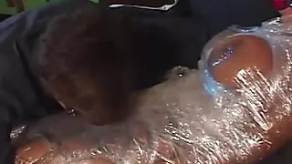 A Super Sexy Slut with Big Fake Tits Got a Double Penetration From Two Guys