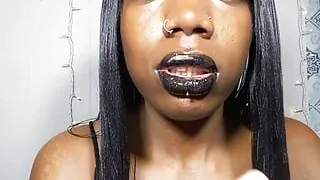 Big Ebony Lips Lipstick & Lip Gloss Compilation ChyLatteXXX