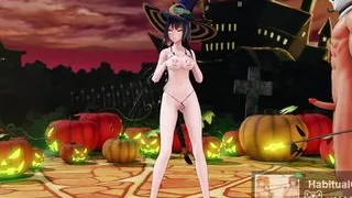 mmd r18  Happy Halloween event sex party ahegao sex hentai 3d taimanin anal cum swallow